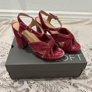 LOFT Velvet Red Heels